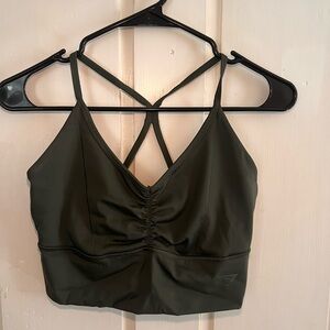 GymShark Ruched Sports Bra in Green